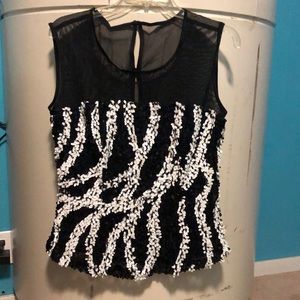 Oblique. Size 12 sequinned and net blouse